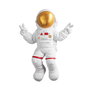 Wallity Peace Sign Astronaut - 1 Blanco y dorado